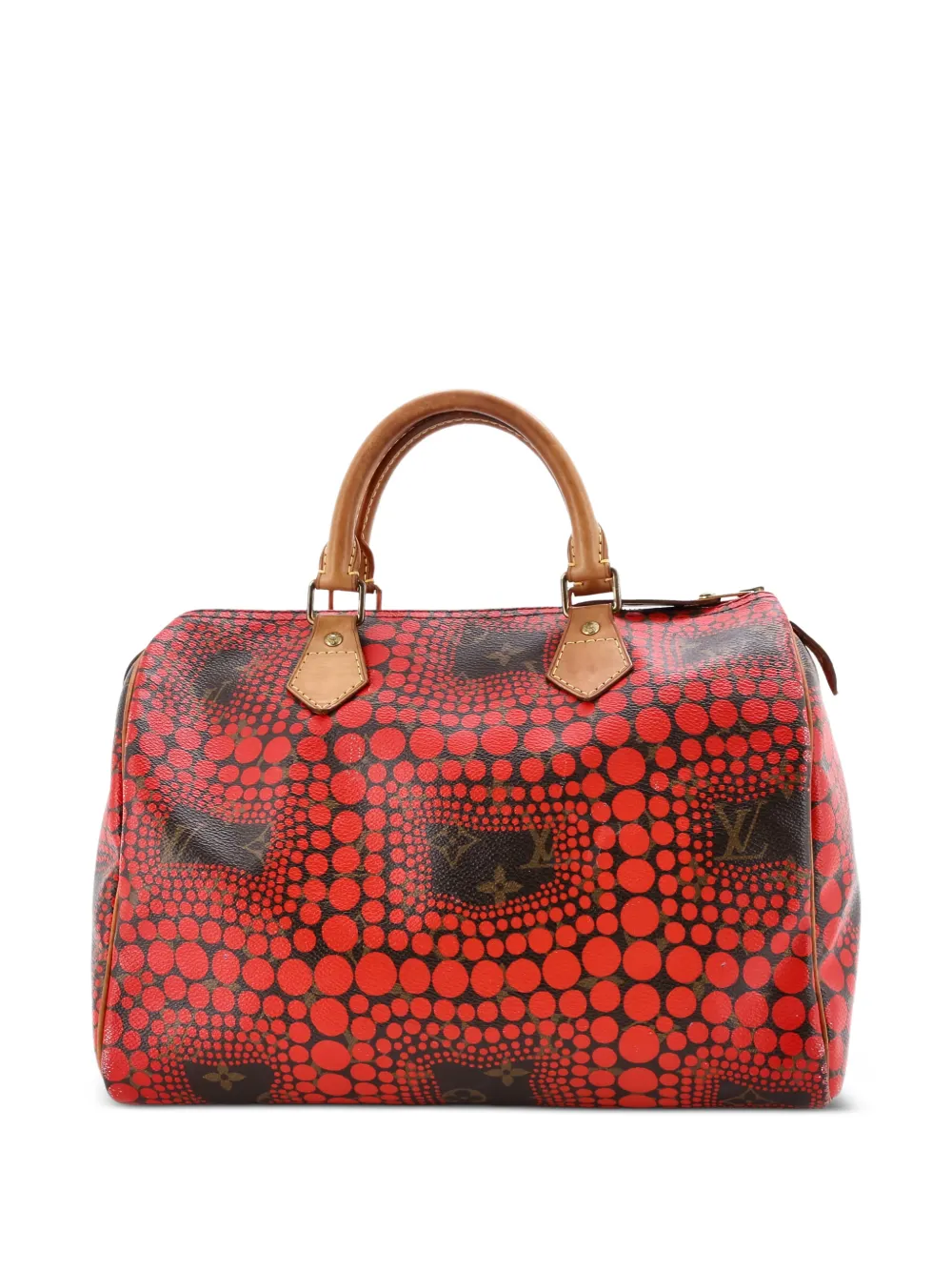 Speedy Handbag Limited Edition Kusama Town Monogram Canvas 30 Satchel