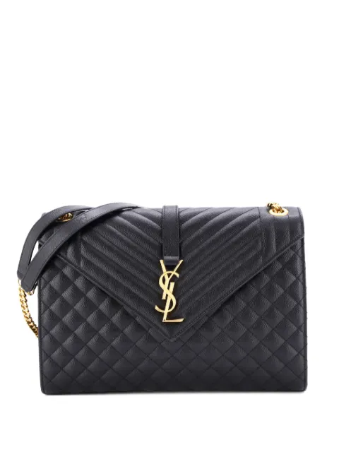 Saint Laurent Pre-Owned Classic Monogram Envelope Satchel Mixed Matelasse Leather Large shoulder bag