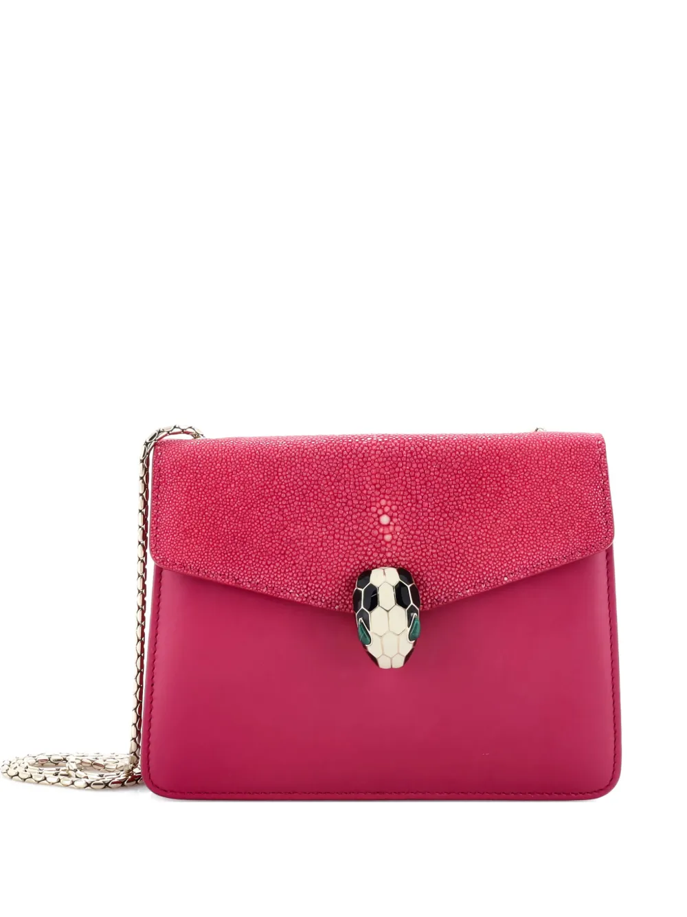 Bvlgari Pre-Owned Serpenti Forever Square Leather and Stingray Small shoulder bag | Pink | Image 1
