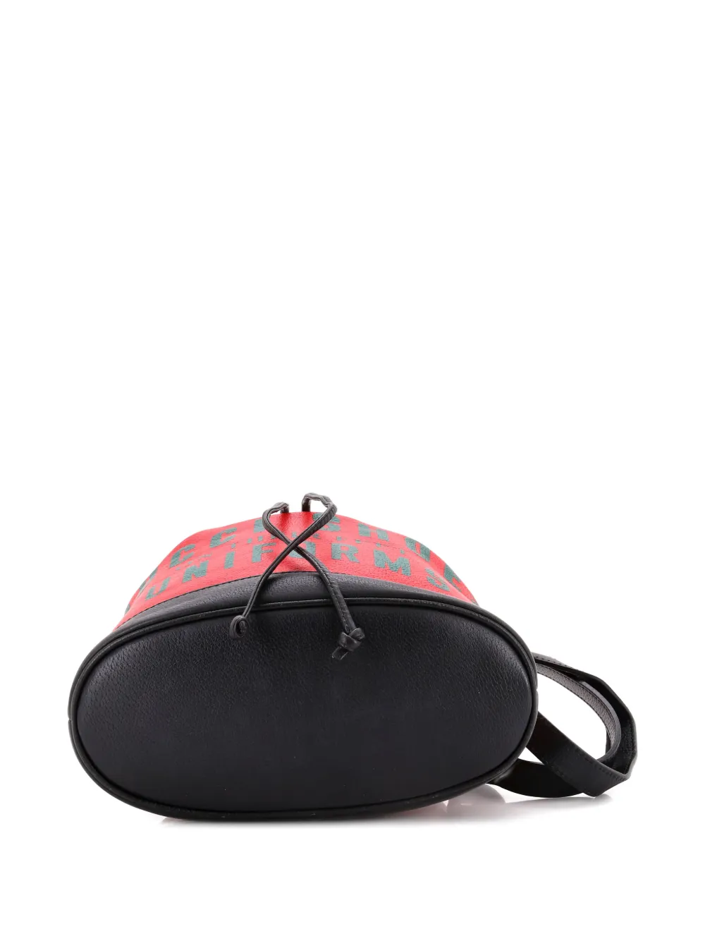 Pre-owned Gucci 100 Printed Leather Bucket Bag In Black