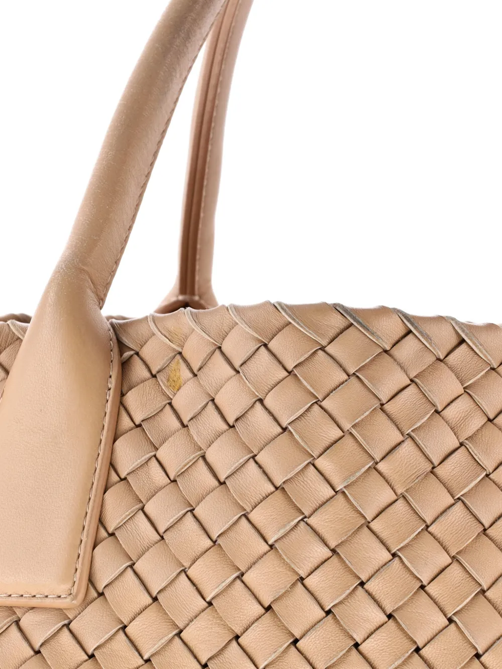 Pre-owned Bottega Veneta Cabat Intrecciato Nappa Small Tote Bag In Neutral