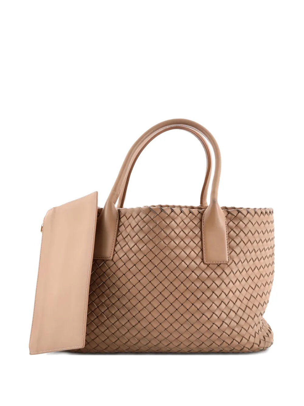 Pre-owned Bottega Veneta Cabat Intrecciato Nappa Small Tote Bag In Neutral