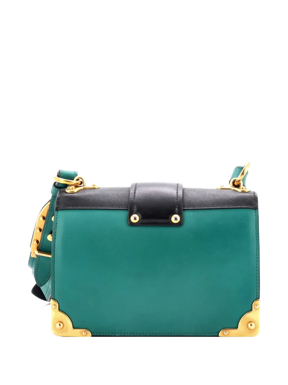 Pre-owned Prada Animalier Cahier Leather Small Crossbody Bag In Green