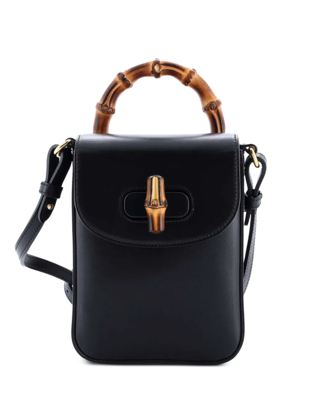 Gucci Pre-Owned Bamboo Top Handle Leather Mini backpack - Nero