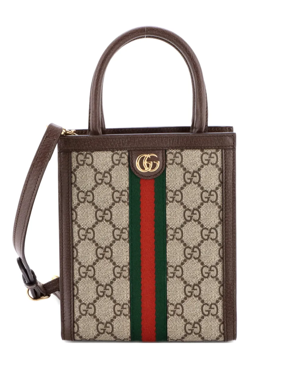 Gucci Pre-Owned Ophidia Convertible Tote GG Coated Canvas Super Mini crossbody bag - Marrone