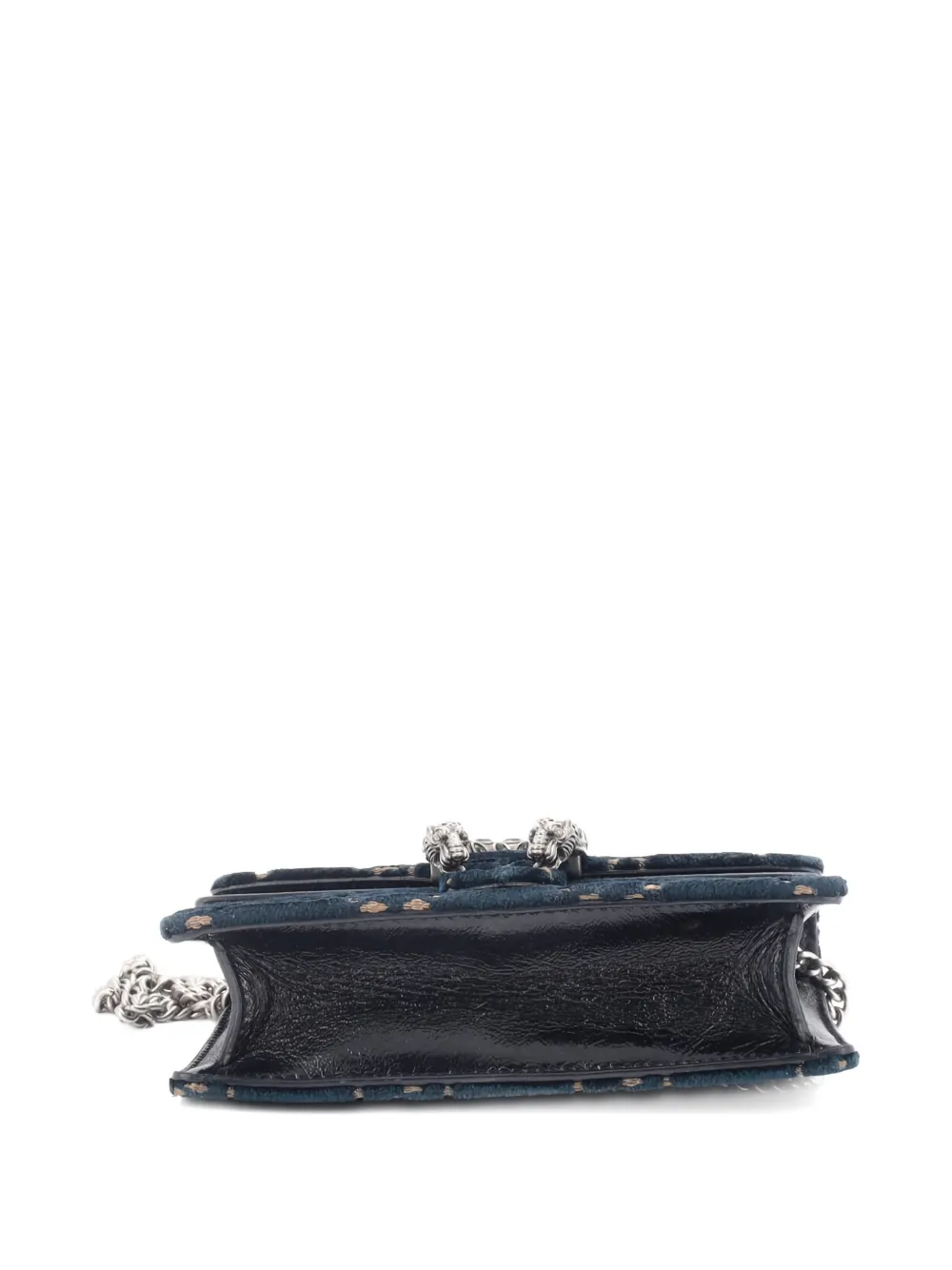 Pre-owned Gucci Dionysus Bag Gg Velvet Super Mini Crossbody Bag In Blue