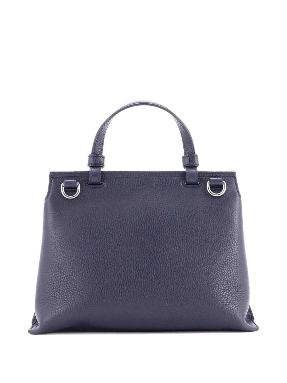 Pre-owned Gucci Bamboo Daily Top Handle Bag Leather Small Satchel In Blue