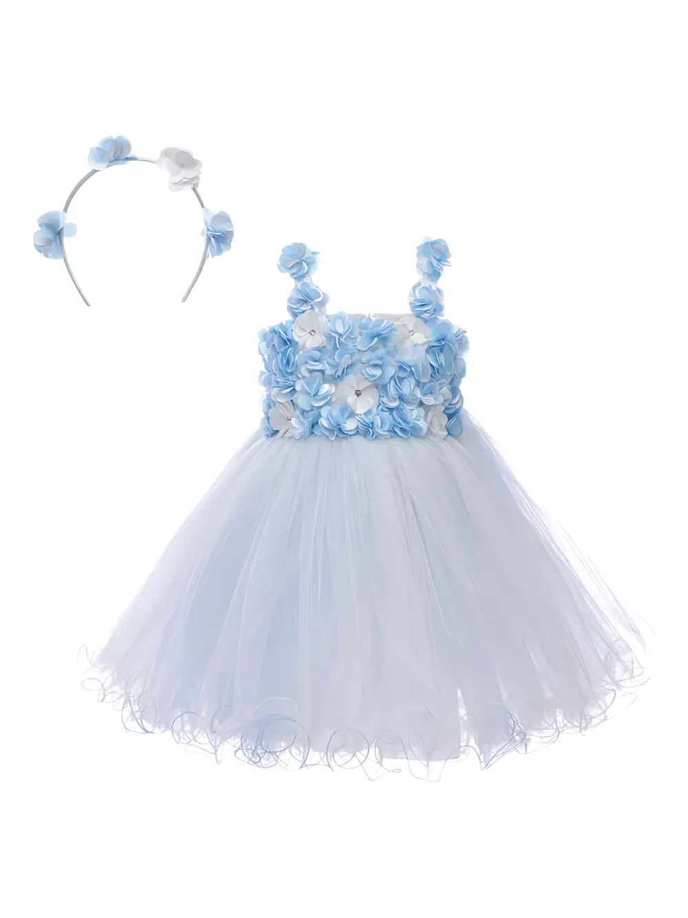 Tulleen floral-embellishment dress - Blu