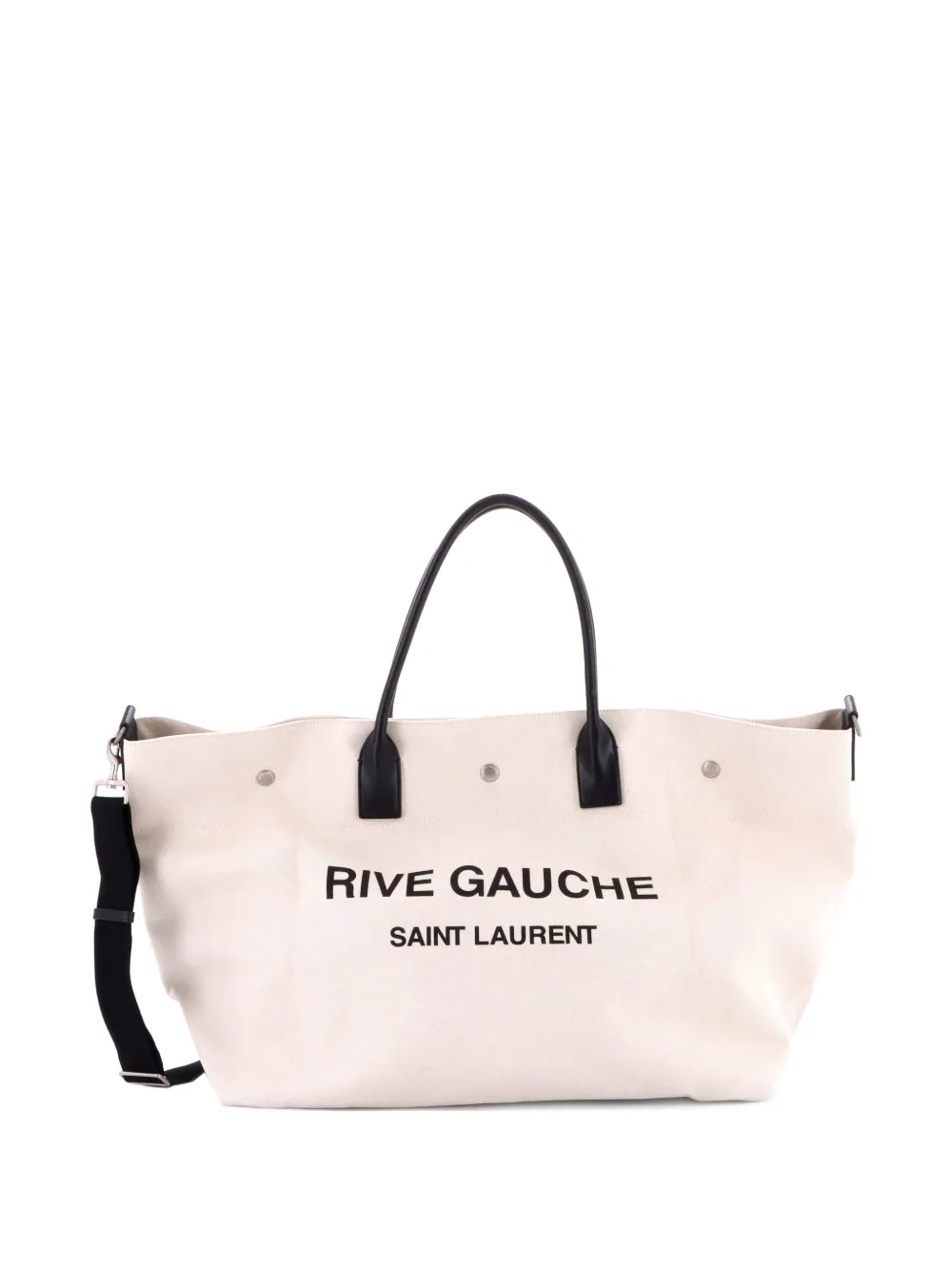 Saint Laurent Pre-Owned Rive Gauche Shopper Canvas Maxi tote bag | Black | Image 1