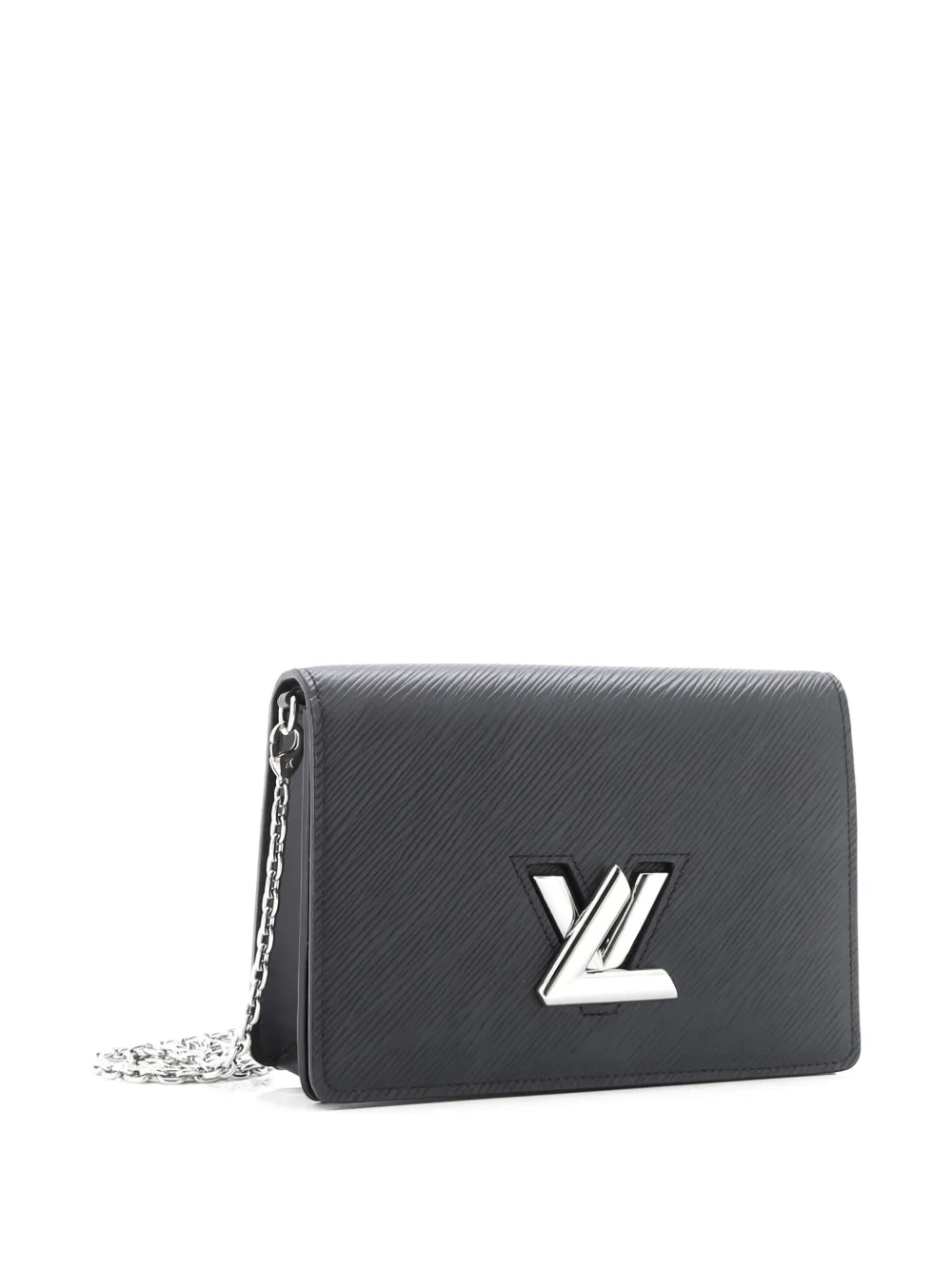 Pre-owned Louis Vuitton Twist Belt Wallet On Chain Epi Leather Crossbody Bag In Black