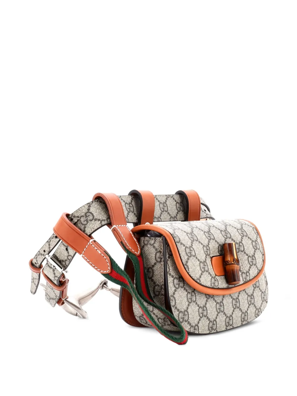 Gucci Pre-Owned バンブー1947 GGキャンバス ベルトバッグ ミニ