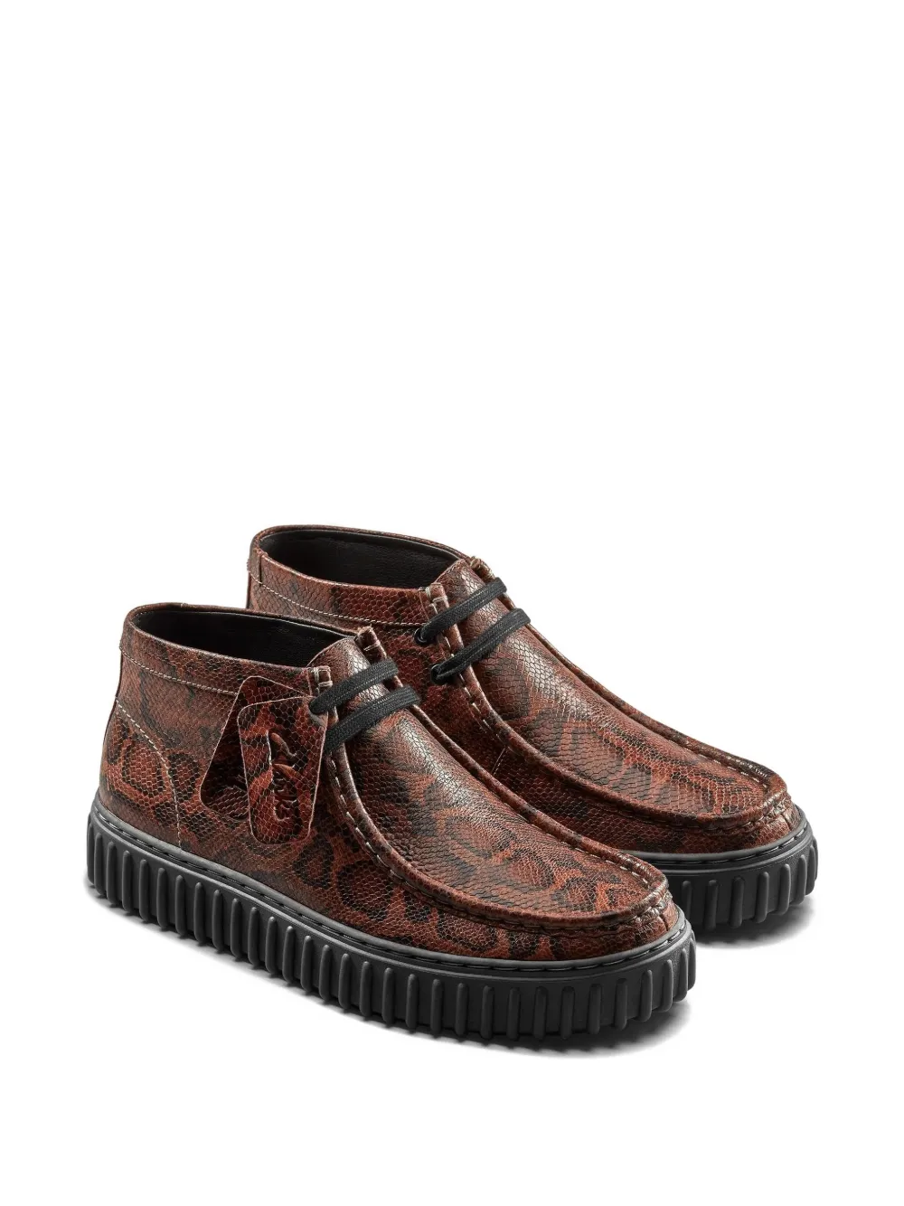 Clarks Originals snake print torhill hi lace-up shoes - Bruin