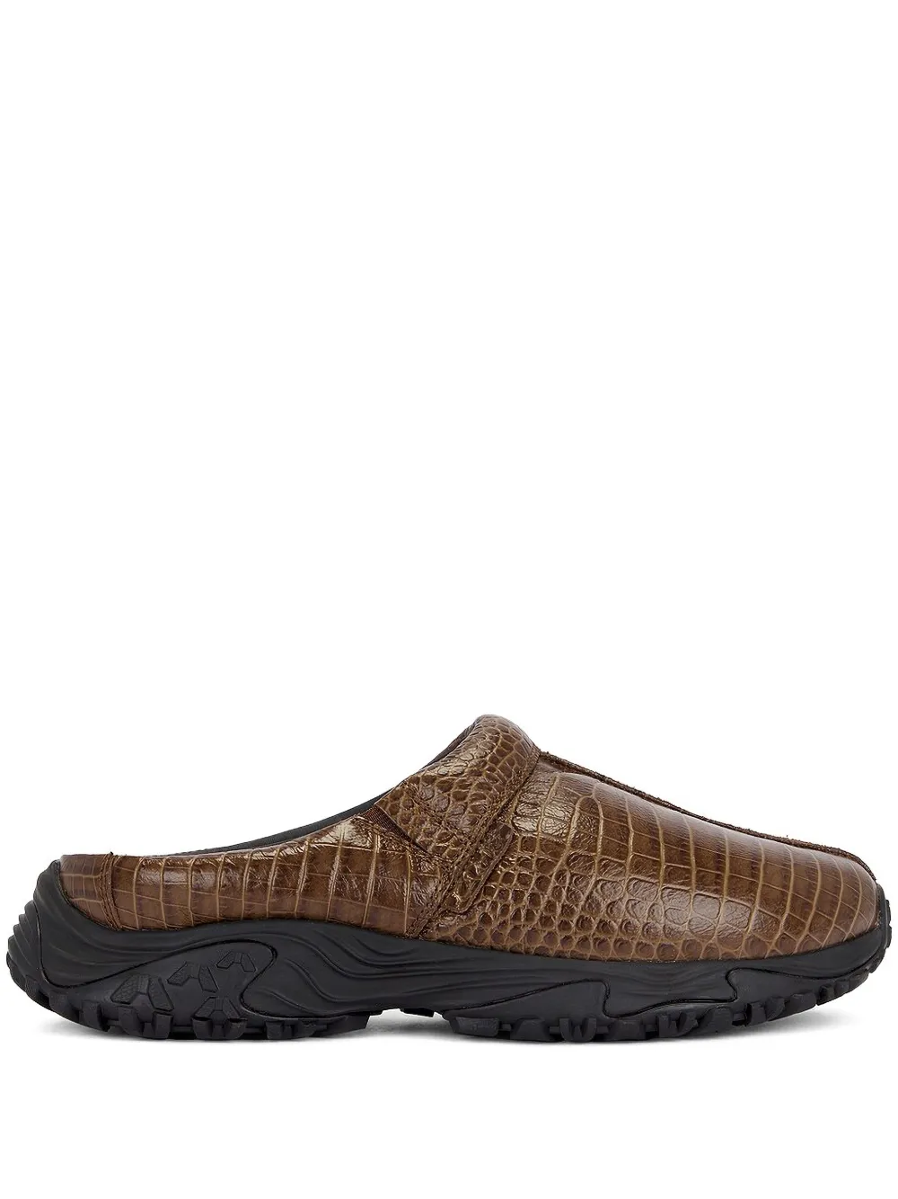 Clarks Originals Cur Clog 1 crocodile shoes | Brown | Image 1