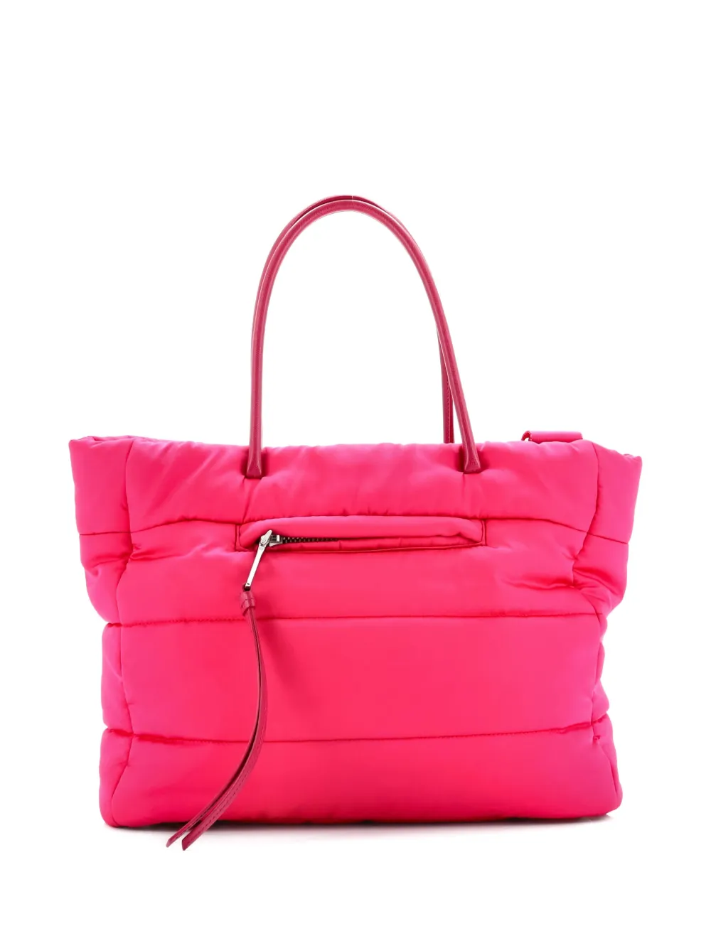 Pre-owned Prada Bomber Tote Tessuto Small Satchel In Pink