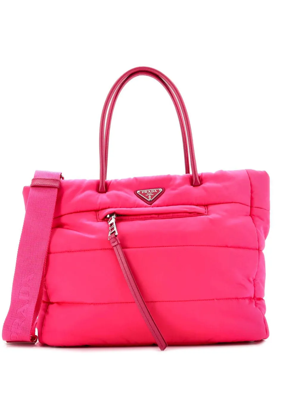 Prada Pre-Owned Bomber Tote Tessuto Small satchel | Pink | Image 1
