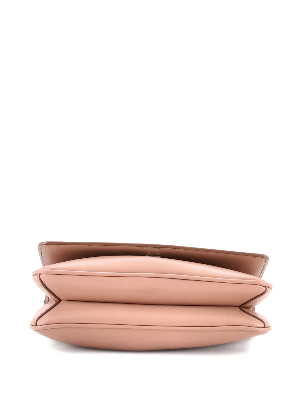 Pre-owned Prada Chain Flap Saffiano And Soft Calf Small Crossbody Bag In Neutral