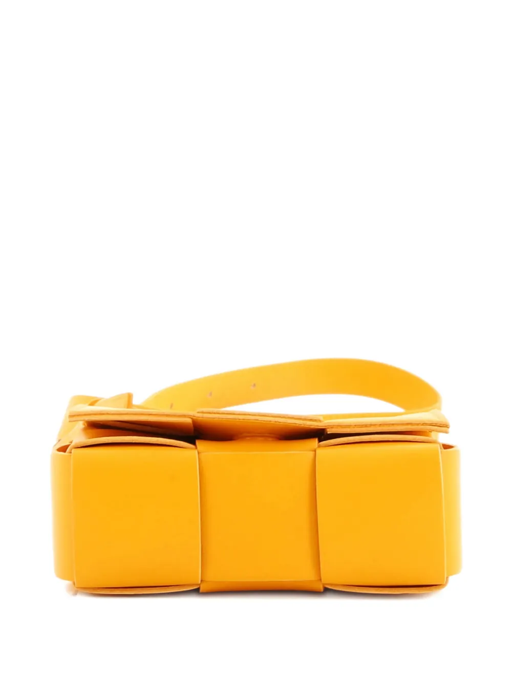 Pre-owned Bottega Veneta Cassette Maxi Intrecciato Leather Candy Crossbody Bag In Orange