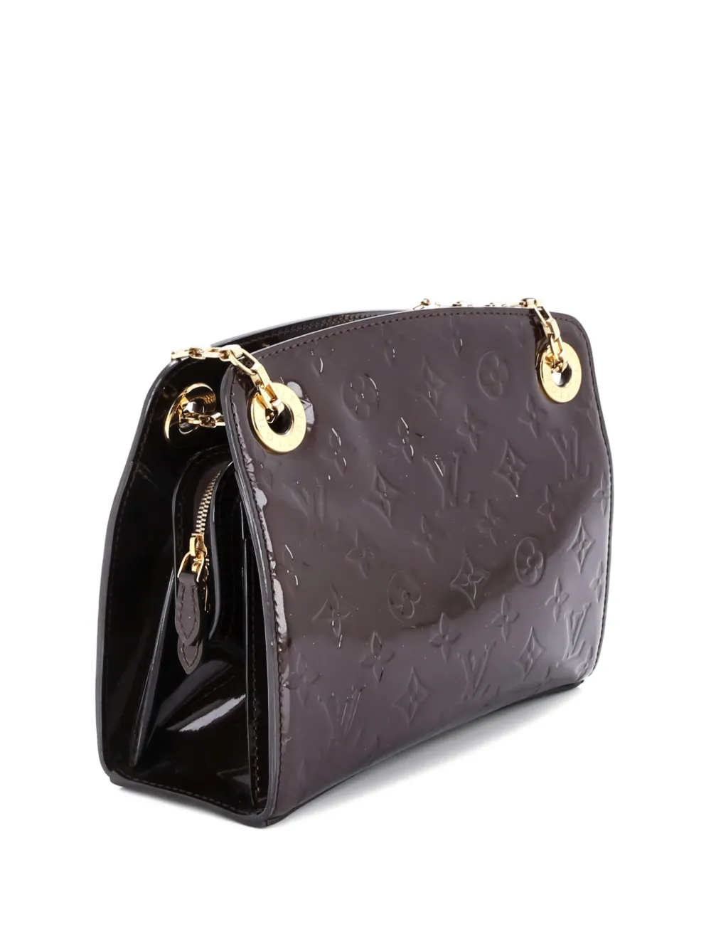 Pre-owned Louis Vuitton Virginia Handbag Monogram Vernis Pm Shoulder Bag In Red