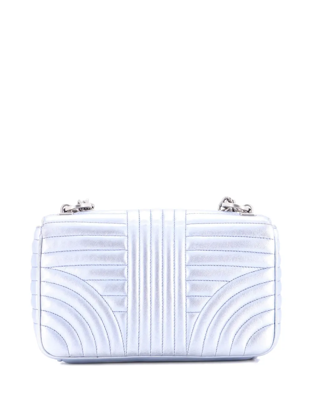 Pre-owned Prada Chain Flap Shoulder Bag Diagramme Quilted Leather Medium Crossbody Bag In Blue