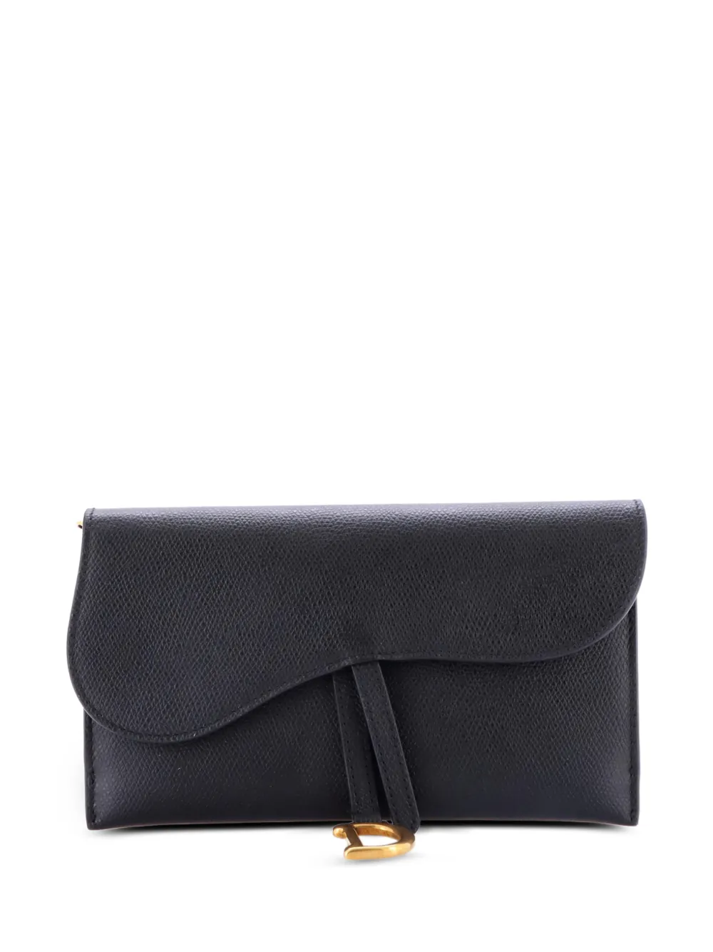Christian Dior Pre-Owned Saddle Chain Wallet Leather clutch bag - Nero