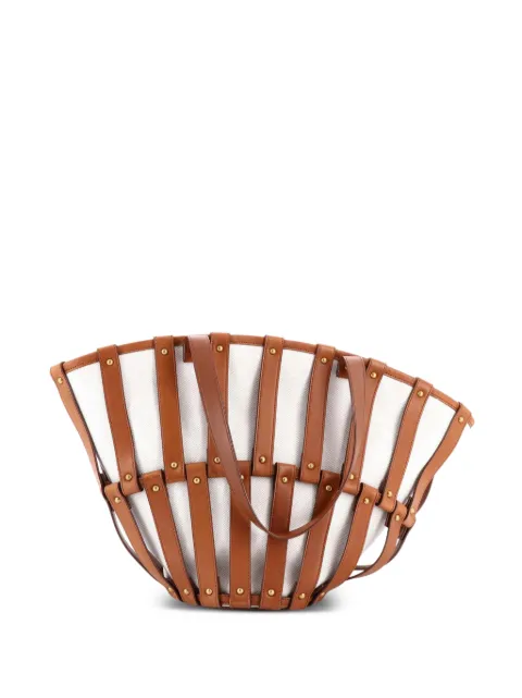 Saint Laurent Pre-Owned Beatrix Panier Cut Out Canvas with Leather tote bag