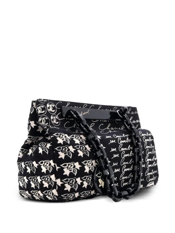 CHANEL Pre-Owned レジン プリント キャンバス ハンドバッグ