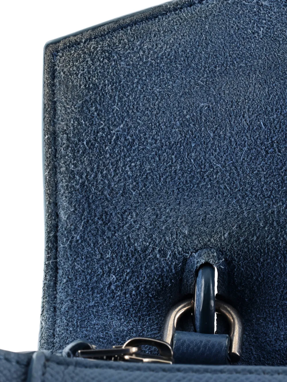 Pre-owned Celine Belt Bag Textured Leather Micro Satchel In Blue