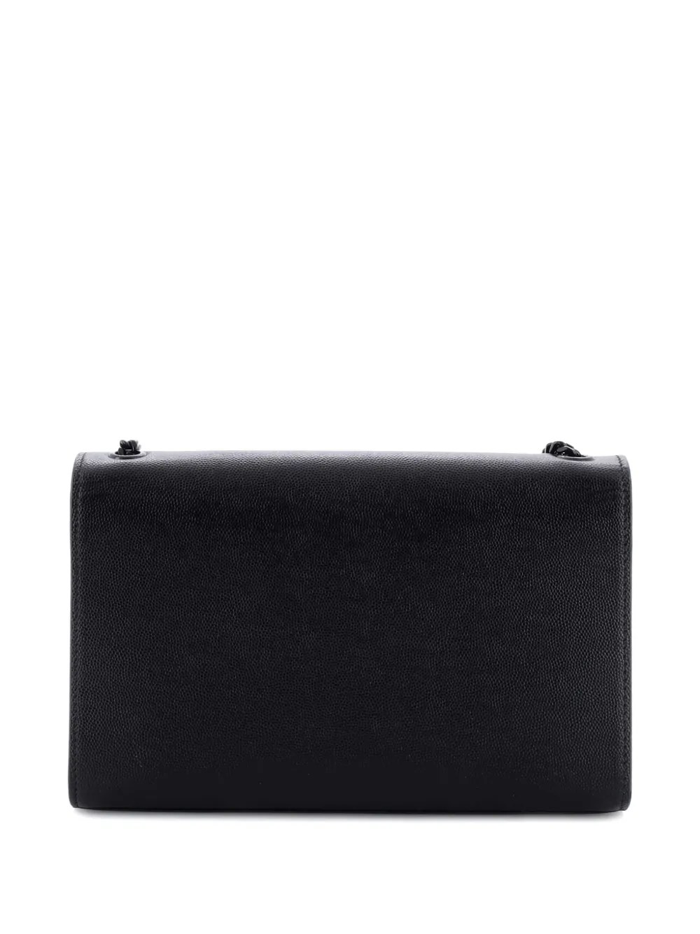 Pre-owned Saint Laurent Classic Monogram Grainy Leather Medium Crossbody Bag In Black