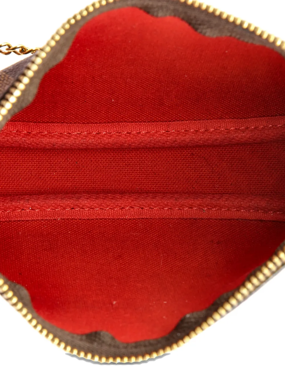 LOUIS VUITTON Pre-owned Pochette Accessoires Damier Mini Clutch Bag In Brown