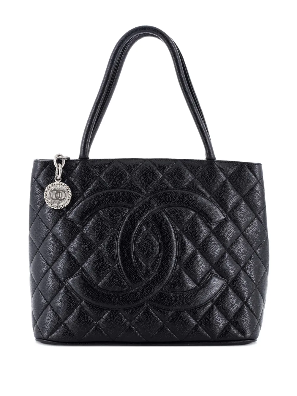 CHANEL Pre-Owned Medallion Quilted Caviar tote bag - Nero