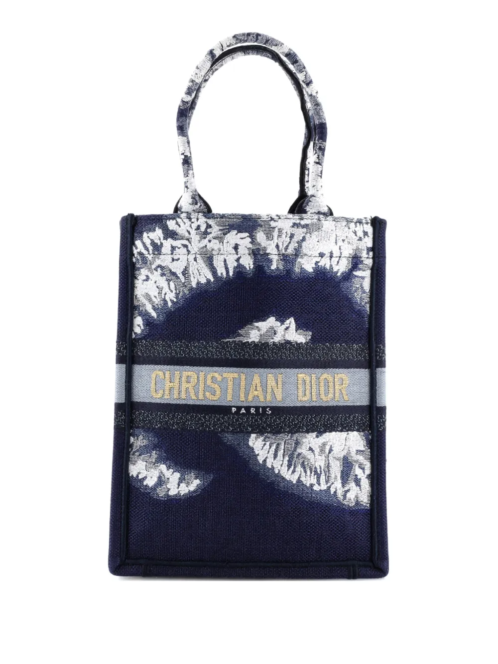 Christian Dior Pre-Owned Book Embroidered Canvas Vertical tote bag | Blue | Image 1