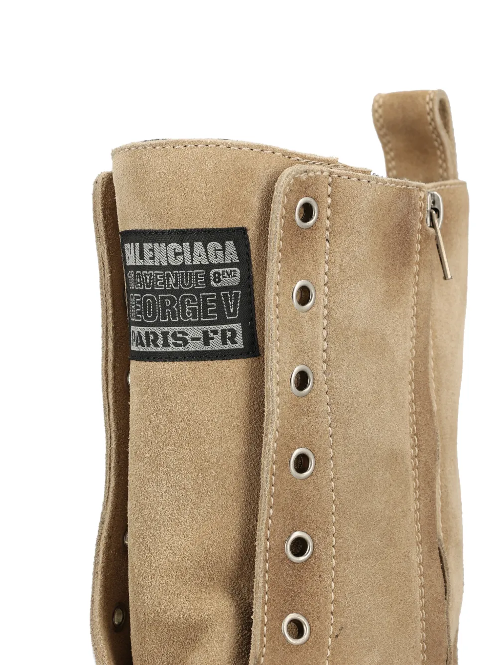Balenciaga truck lace-up boots Beige