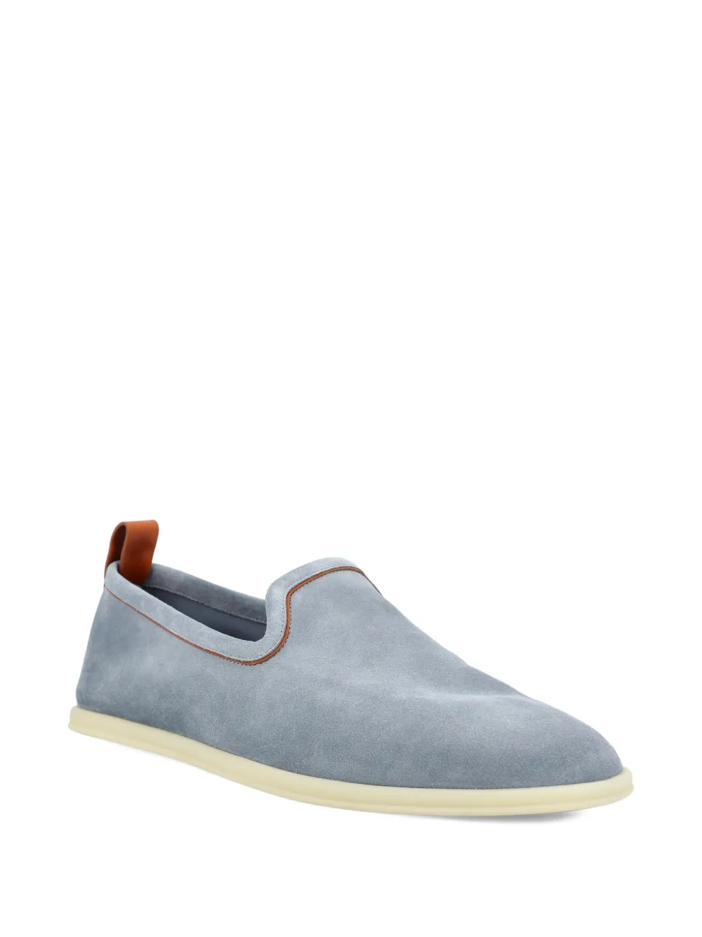 Loro Piana Suede Rubber Sole Loafers - Blauw