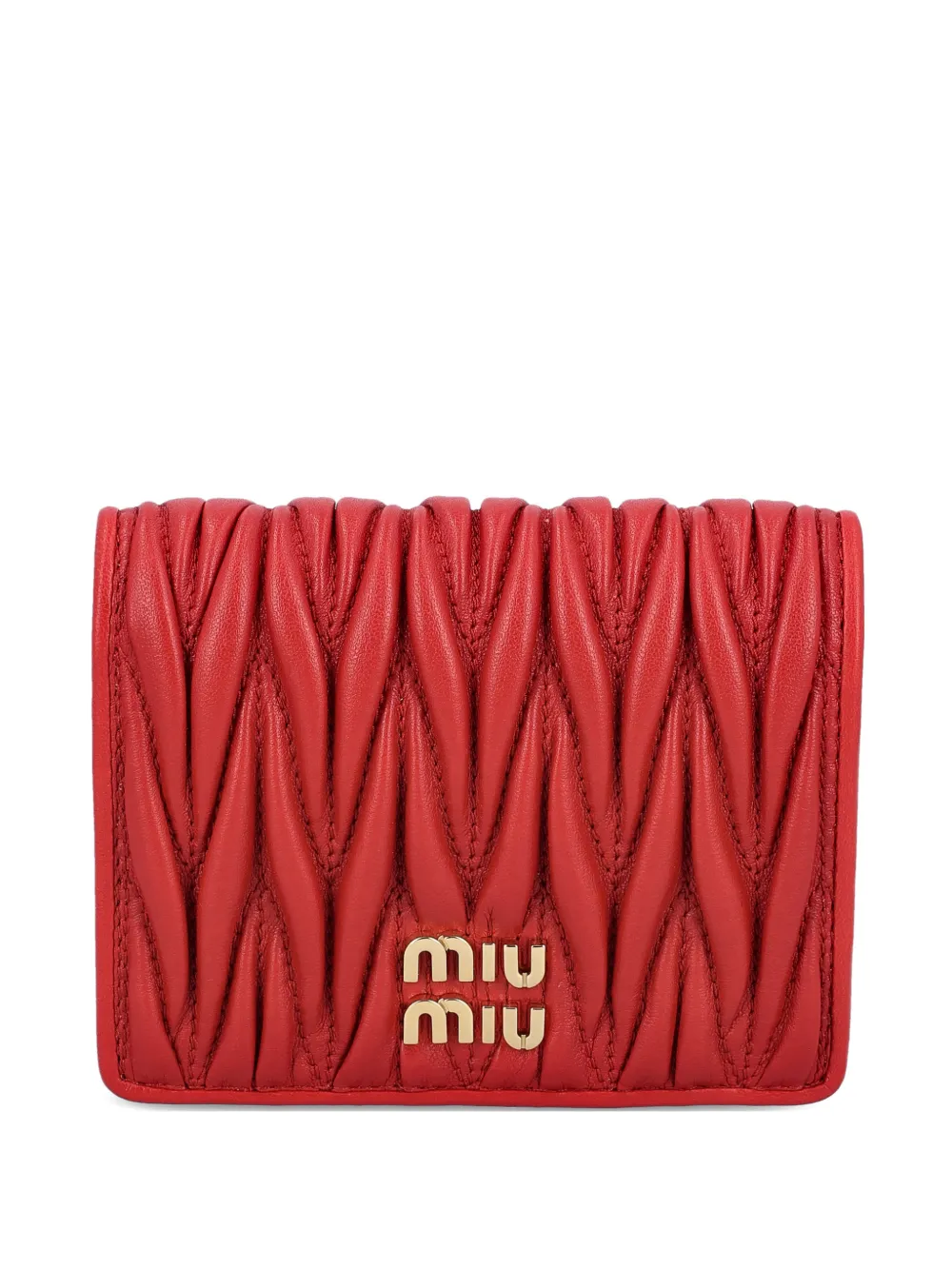 Miu Miu quilted lettering-logo wallet | Red | Image 1