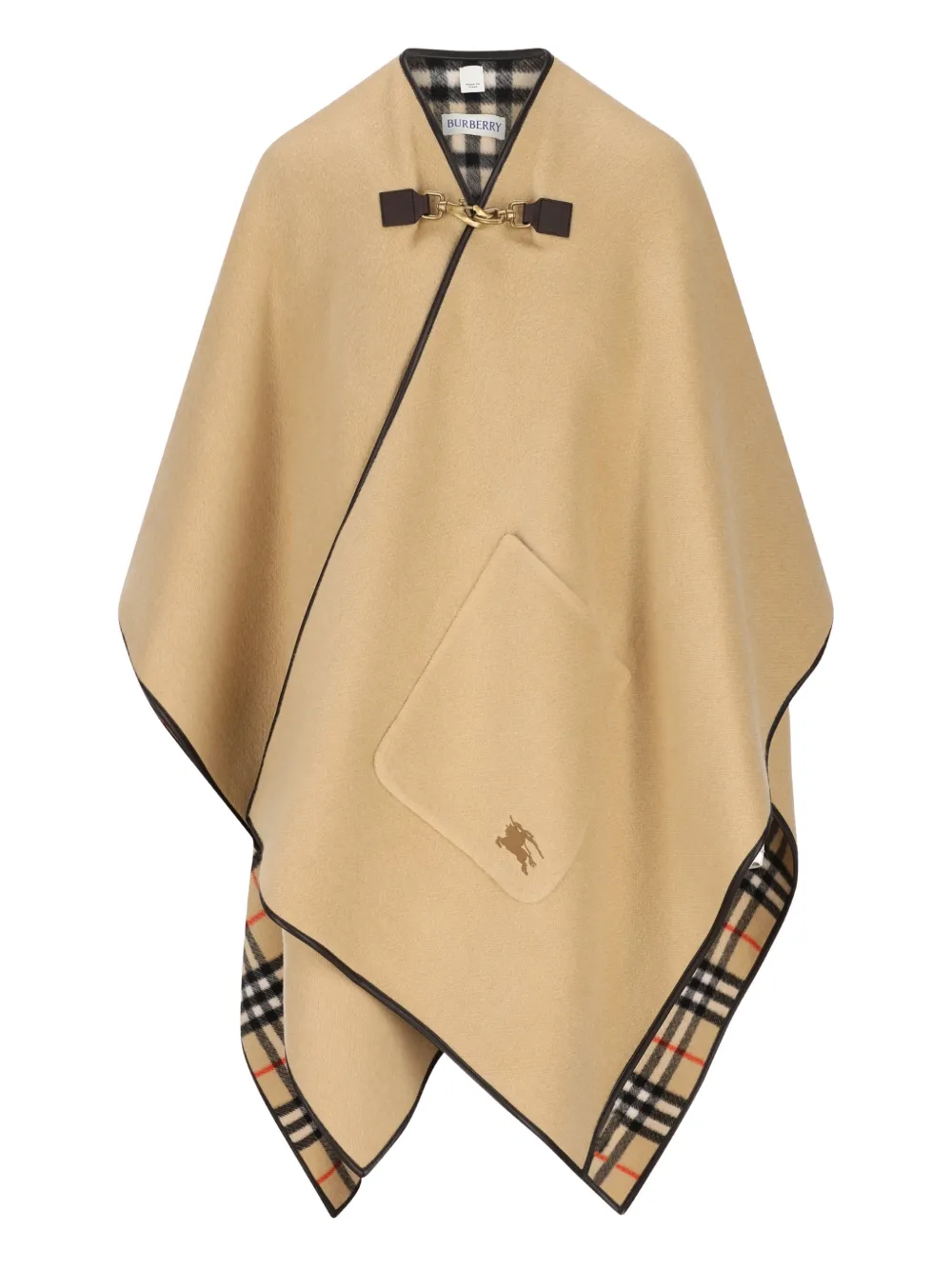 Burberry checked patch-pocket cape - Nude