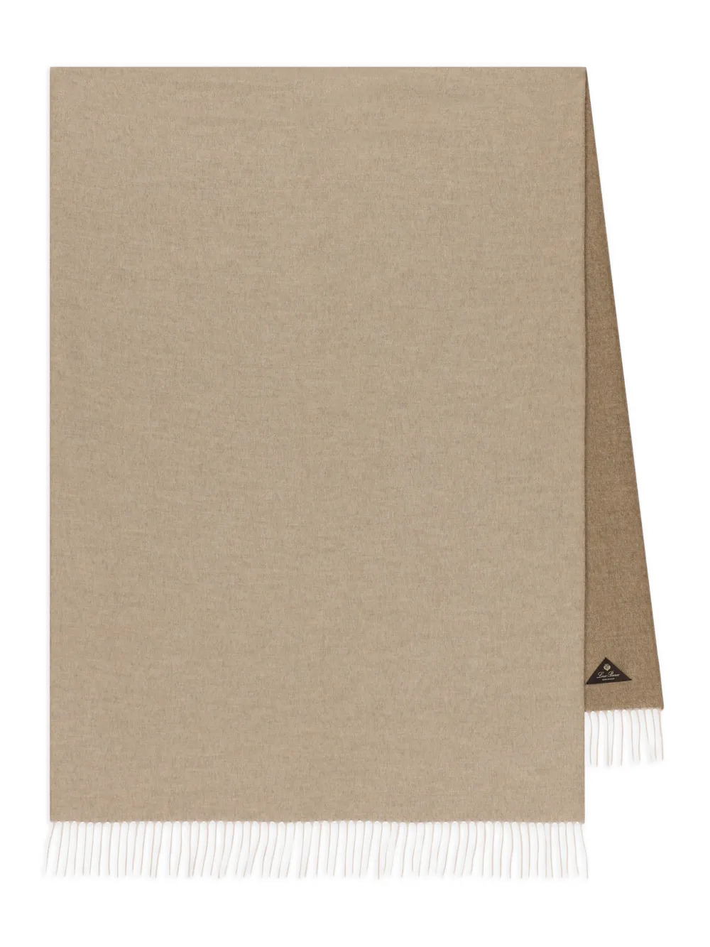 Loro Piana Two-tone Fringed Scarf In Brown