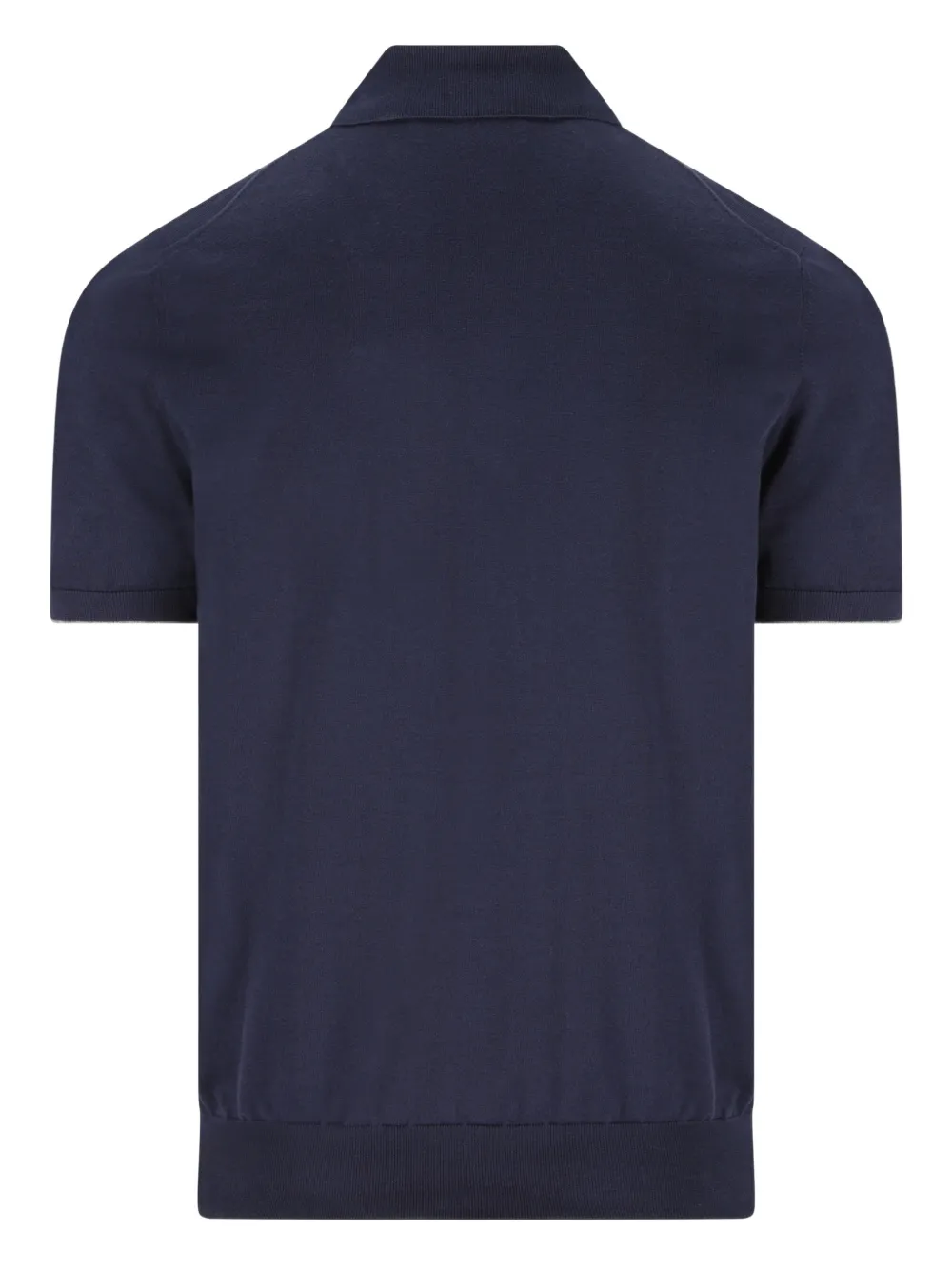 Brunello Cucinelli embroidered-logo polo shirt - Blauw