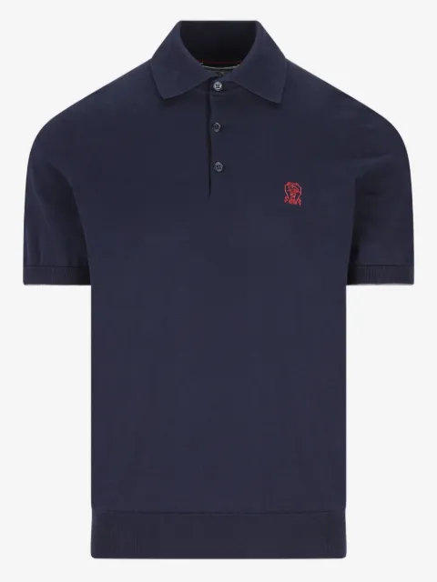 Brunello Cucinelli embroidered-logo polo shirt
