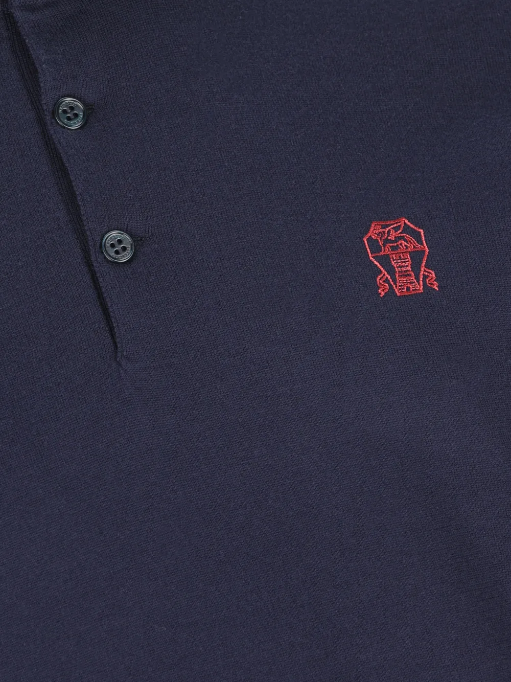  Brunello Cucinelli Embroidered-logo Polo Shirt - Blue 