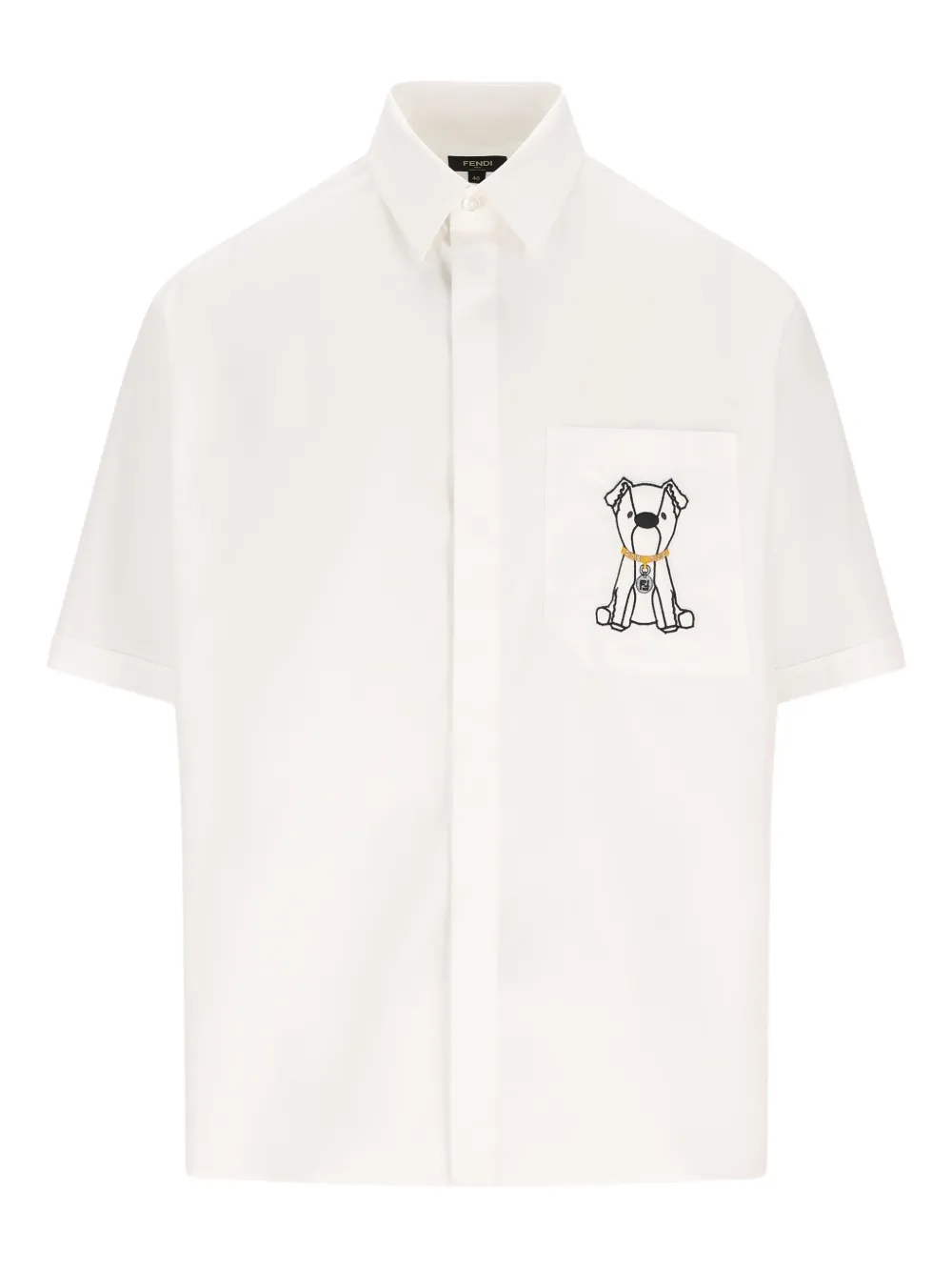 FENDI camisa con perro bordado | blanco | Image 1