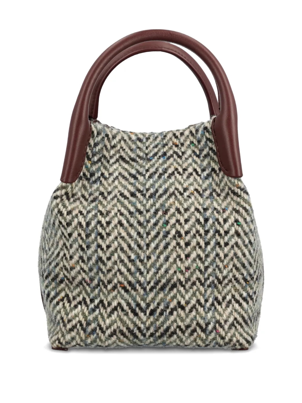 Loro Piana mini Bale herringbone-pattern tote bag - Grijs