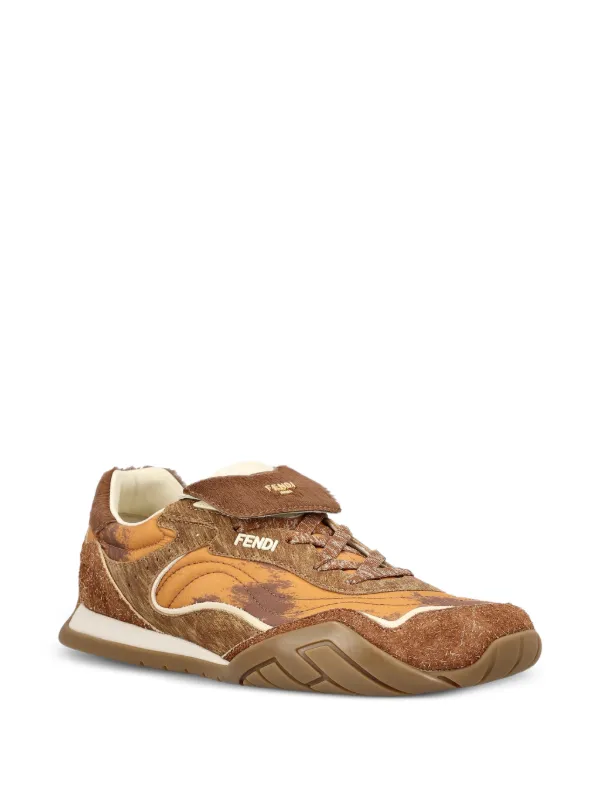 FENDI Wave Pulse lace-up Sneakers | Brown | FARFETCH