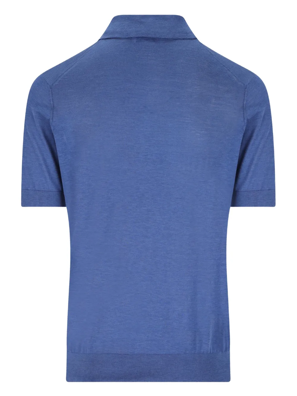 Brunello Cucinelli ribbed-hem buttoned polo shirt - Blauw