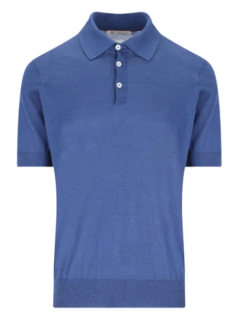 Brunello Cucinelli ribbed-hem buttoned polo shirt