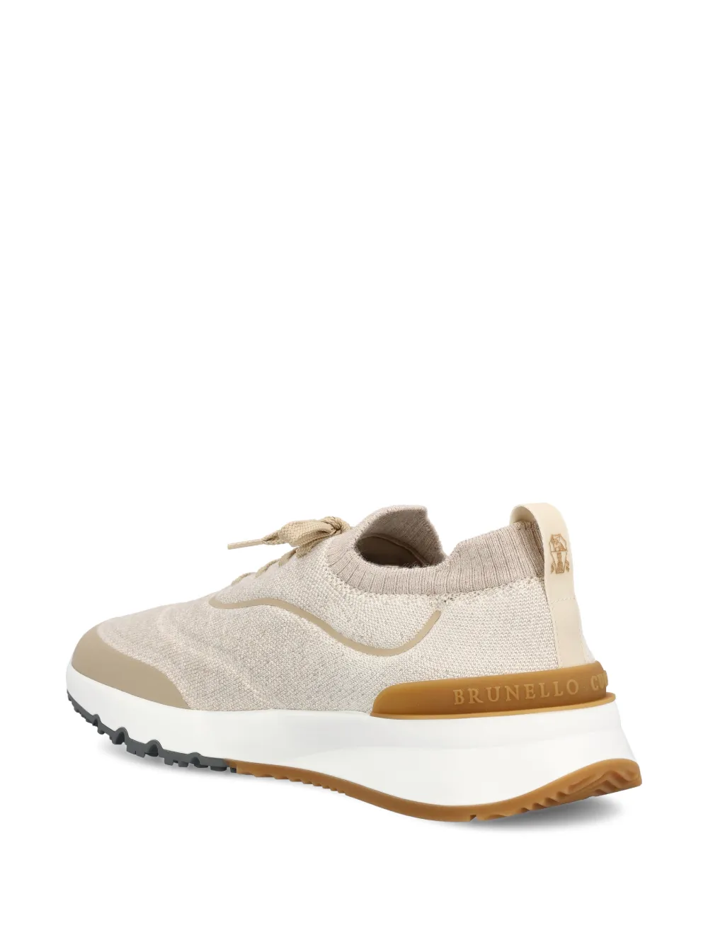 Brunello Cucinelli Sneakers met veterdetail Beige