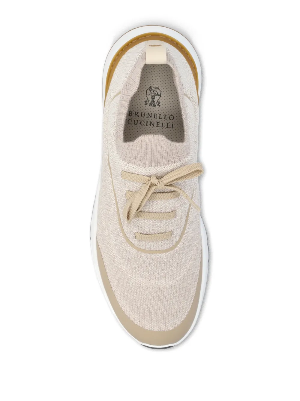 Brunello Cucinelli Sneakers met veterdetail Beige