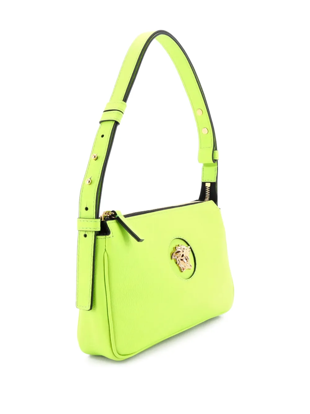 Medusa Chain Zip Leather Shoulder Bag