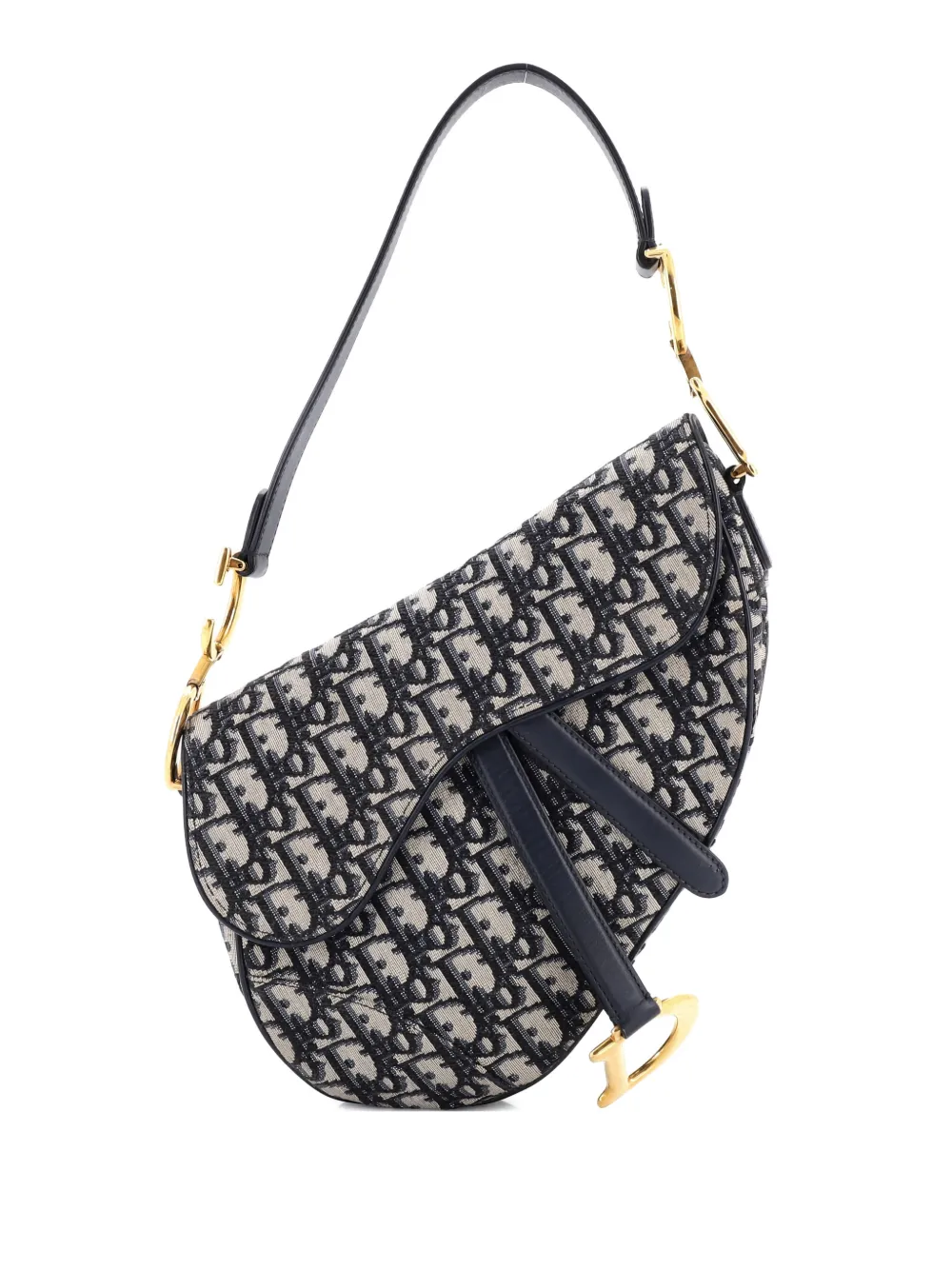 Christian Dior Pre-Owned Saddle Handbag Oblique Canvas Medium shoulder bag - Blu