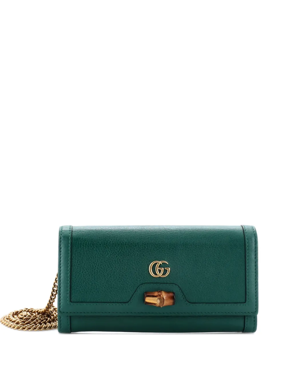 Gucci Pre-Owned Diana Wallet on Chain Leather clutch bag - Verde