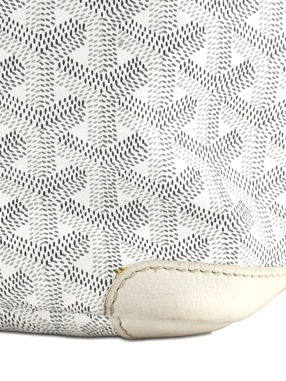 Pre-owned Goyard Artois Tote Coated Canvas Mm Shoulder Bag In White